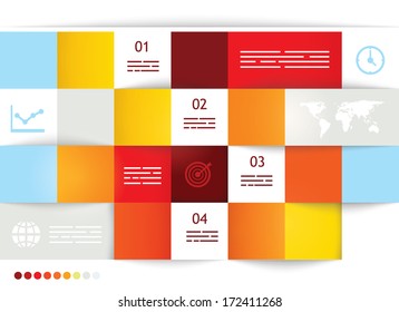Geometrical brochure template with square fields for input