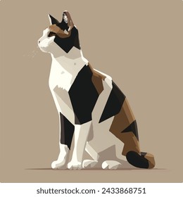 A Geometrical Brown Color Cat 