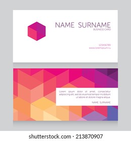 geometrical business card, vector illustration