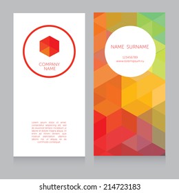 geometrical business card, vector illustration