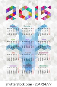 Geometrical calendar of 2015. Vector illustration