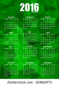 Geometrical calendar of 2016 vector design template