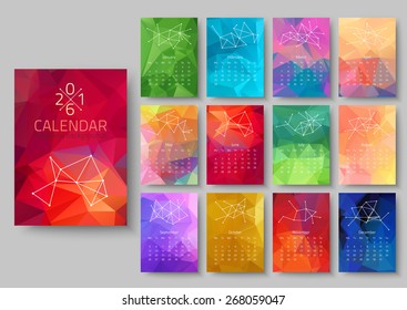 Geometrical calendar of 2016. Vector illustration