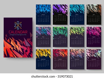 Geometrical calendar of 2016. Vector illustration