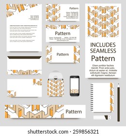 Geometrical card set. INCLUDES SEAMLESS PATTERN