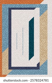 Geometrical Carpet Vector modern Pattern with trending colors in high resolution
