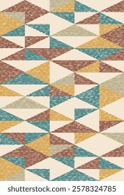 Geometrical Carpet Vector modern Pattern with trending colors in high resolution
