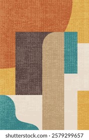 Geometrical Carpet Vector modern Pattern with trending colors in high resolution
