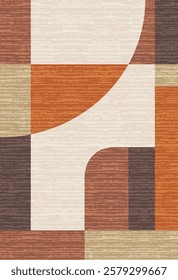 Geometrical Carpet Vector modern Pattern with trending colors in high resolution
