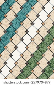 Geometrical Carpet Vector modern Pattern with trending colors in high resolution
