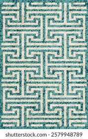 Geometrical Carpet Vector modern Pattern with trending colors in high resolution
