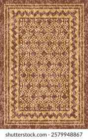 Geometrical Carpet Vector modern Pattern with trending colors in high resolution
