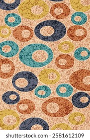 Geometrical Carpet Vector modern Pattern with texture and trending colors in high resolution
