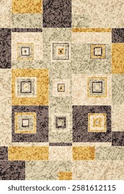 Geometrical Carpet Vector modern Pattern with texture and trending colors in high resolution
