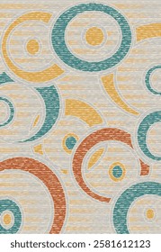 Geometrical Carpet Vector modern Pattern with texture and trending colors in high resolution

