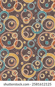 Geometrical Carpet Vector modern Pattern with texture and trending colors in high resolution
