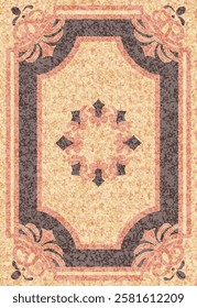 Geometrical Carpet Vector modern Pattern with texture and trending colors in high resolution
