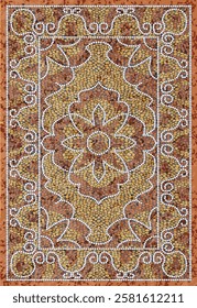 Geometrical Carpet Vector modern Pattern with texture and trending colors in high resolution
