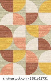 Geometrical Carpet Vector modern Pattern with texture and trending colors in high resolution
