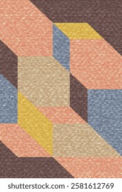 Geometrical Carpet Vector modern Pattern with texture and trending colors in high resolution
