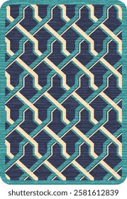 Geometrical Carpet Vector modern Pattern with texture and trending colors in high resolution
