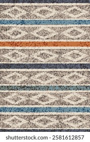 Geometrical Carpet Vector modern Pattern with texture and trending colors in high resolution
