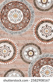 Geometrical Carpet Vector modern Pattern with texture and trending colors in high resolution
