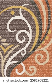 Geometrical Carpet Vector modern Pattern with texture and trending colors in high resolution
