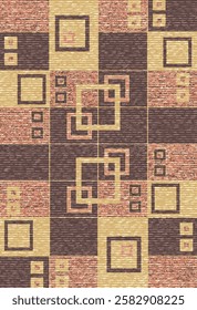 Geometrical Carpet Vector modern Pattern with texture and trending colors in high resolution
