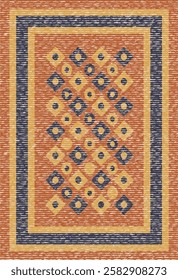 Geometrical Carpet Vector modern Pattern with texture and trending colors in high resolution
