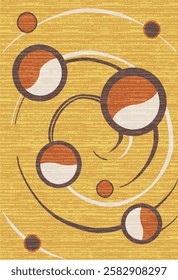 Geometrical Carpet Vector modern Pattern with texture and trending colors in high resolution
