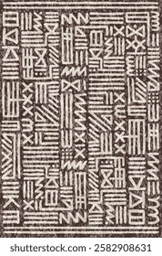 Geometrical Carpet Vector modern Pattern with texture and trending colors in high resolution
