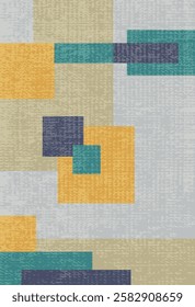 Geometrical Carpet Vector modern Pattern with texture and trending colors in high resolution

