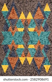 Geometrical Carpet Vector modern Pattern with texture and trending colors in high resolution
