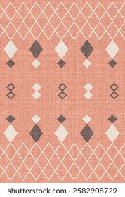 Geometrical Carpet Vector modern Pattern with texture and trending colors in high resolution
