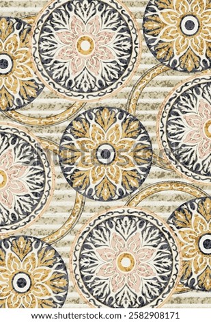 Geometrical Carpet Vector modern Pattern with texture and trending colors in high resolution
