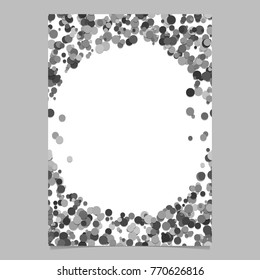 Geometrical chaotic dot pattern page background template - vector blank brochure border graphic from circles