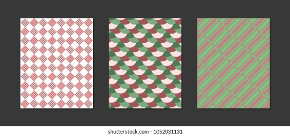 Geometrical Color Ornaments in the Classic Style. Abstract Geometric Patterns in Red and Green Colors for Background. Decorative Backdrop can be used for Wallpaper, Cover, Surface Textures, Card, Book