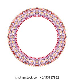 Geometrical colorful floral frame - circular round abstract vector design element