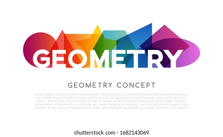 Geometrical colorful horizontal  decoration. School conceptual vector illustration.