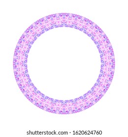Geometrical colorful mosaic circle frame - polygonal circular vector element tirangle tiles