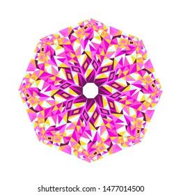 Geometrical colorful tiled mosaic octagon logo template - ornamental octagonal vector element
