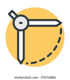 Geometrical Compass Colored Vector Icon