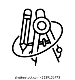 Geometrical compass icon vector design in line style