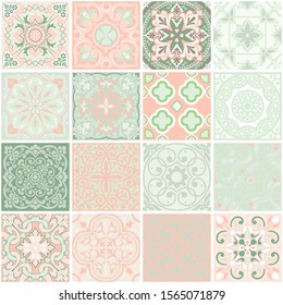 Geometrical composition of squares, design of the seamless pattern is intended for printing on fabric, wallpaper, oilcloth, tile for creating interior design.