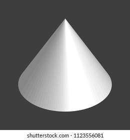 geometrical cone in perspective on a black background