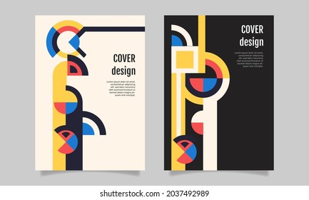 Geometrische Überzüge mit abstrakten Formen. - Vektorgrafik.