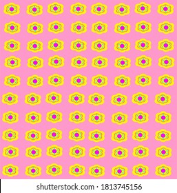 Flor decorativa geométrica sin costura ilustración vectorial sobre fondo rosa - Fondos de pintura, ropa, papel pintado y vástagos de regalo