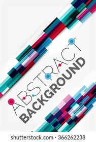 Geometrical design background, straight lines on white