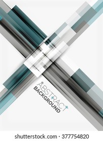 Geometrical design background, straight lines on white